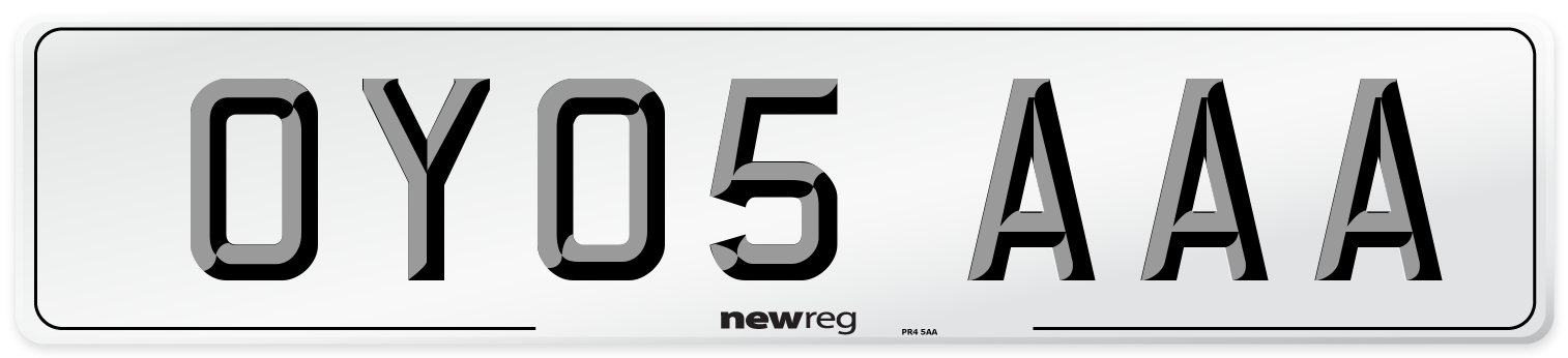 OY05 AAA Number Plate from New Reg